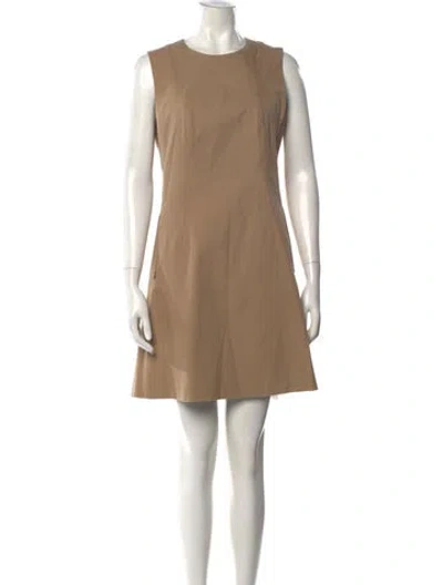 Pre-owned Theory Crew Neck Mini Dress In Neutral