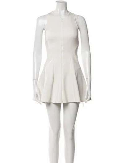 Pre-owned Theory Crew Neck Mini Dress In Neutral