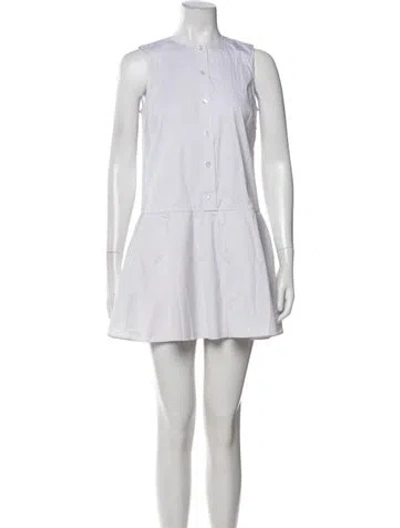 Pre-owned Theory Crew Neck Mini Dress In Neutral