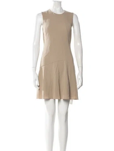 Pre-owned Theory Crew Neck Mini Dress In Neutral