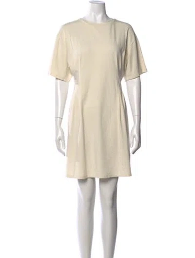 Pre-owned Theory Crew Neck Mini Dress In Neutral