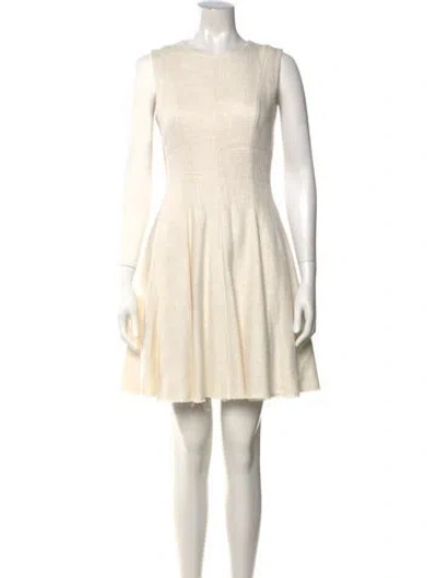 Pre-owned Theory Crew Neck Mini Dress In Neutral
