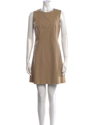 Pre-owned Theory Crew Neck Mini Dress In Neutral