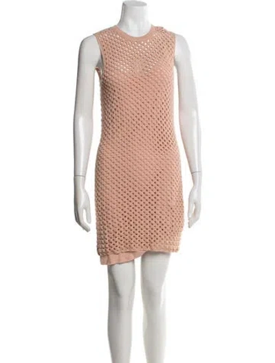 Pre-owned Theory Crew Neck Mini Dress In Neutral