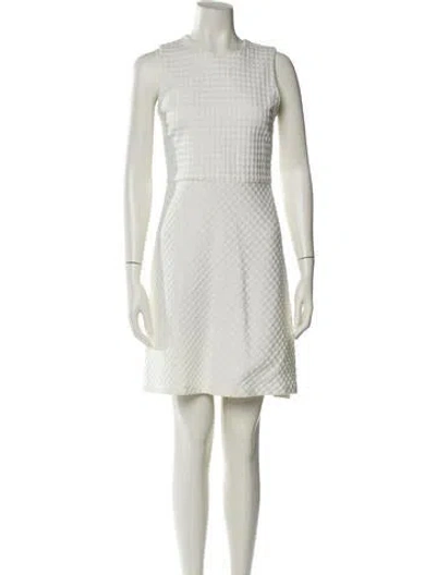 Pre-owned Theory Crew Neck Mini Dress In Neutrals