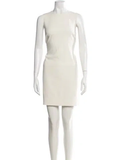 Pre-owned Theory Crew Neck Mini Dress In Neutrals