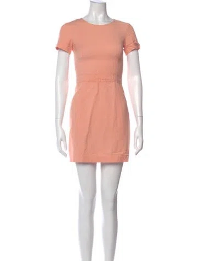 Pre-owned Theory Crew Neck Mini Dress In Pink