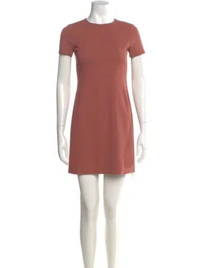 Pre-owned Theory Crew Neck Mini Dress In Pink