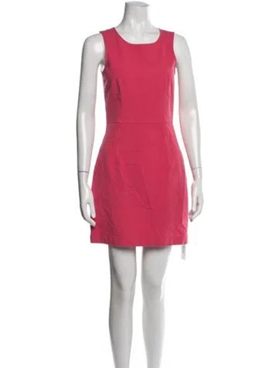 Pre-owned Theory Crew Neck Mini Dress In Pink