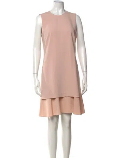 Pre-owned Theory Crew Neck Mini Dress In Pink