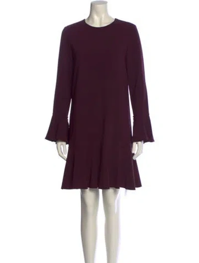 Pre-owned Theory Crew Neck Mini Dress In Purple