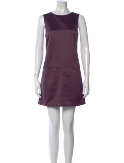 Pre-owned Theory Crew Neck Mini Dress In Purple