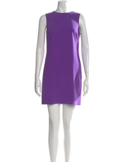 Pre-owned Theory Crew Neck Mini Dress In Purple