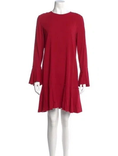 Pre-owned Theory Crew Neck Mini Dress In Red
