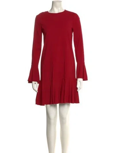 Pre-owned Theory Crew Neck Mini Dress In Red