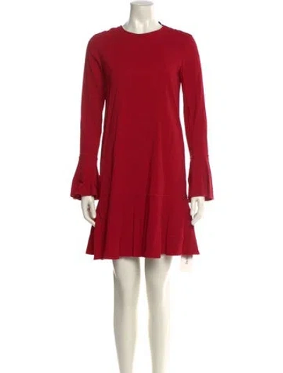Pre-owned Theory Crew Neck Mini Dress In Red