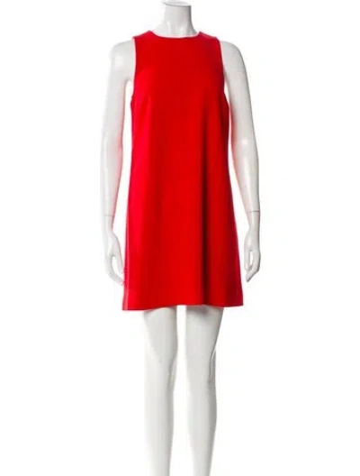 Pre-owned Theory Crew Neck Mini Dress In Red