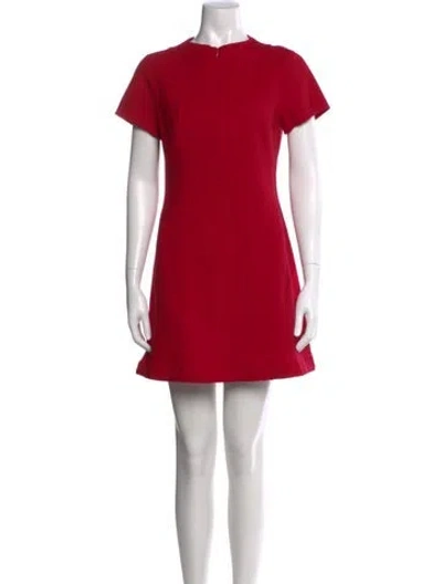 Pre-owned Theory Crew Neck Mini Dress In Red