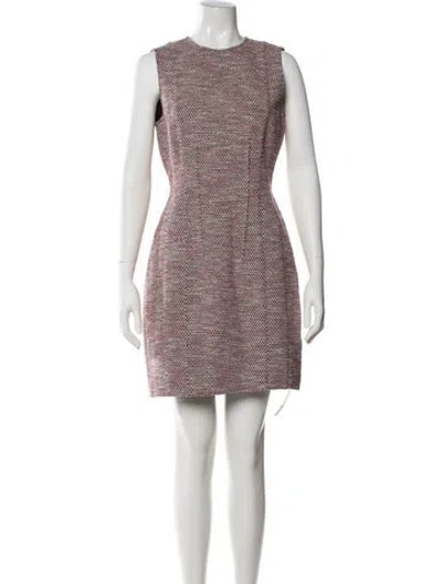 Pre-owned Theory Crew Neck Mini Dress In Red