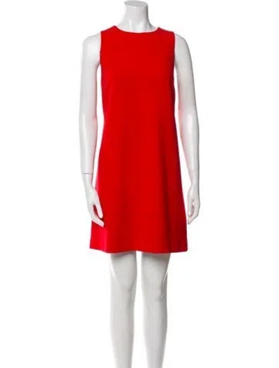 Pre-owned Theory Crew Neck Mini Dress In Red