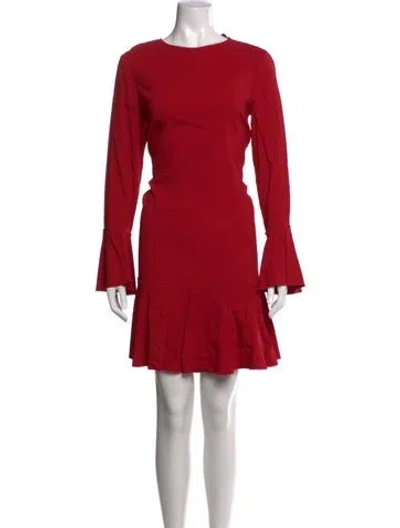 Pre-owned Theory Crew Neck Mini Dress In Red