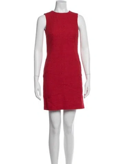 Pre-owned Theory Crew Neck Mini Dress In Red