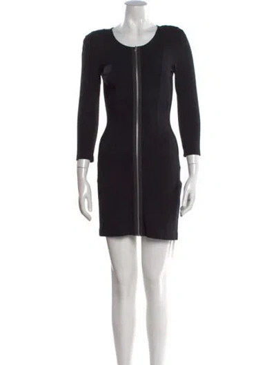 Pre-owned Theory Crew Neck Mini Dress W/ Tags In Black