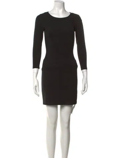 Pre-owned Theory Crew Neck Mini Dress W/ Tags In Black