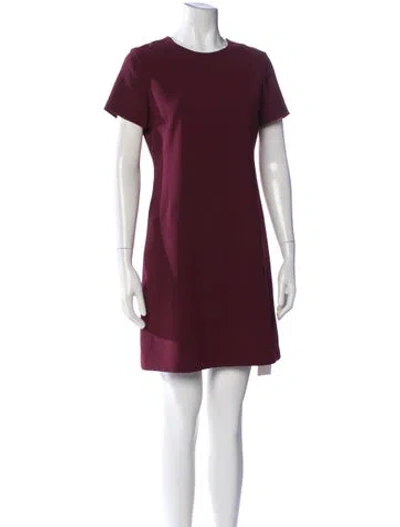 Pre-owned Theory Crew Neck Mini Dress W/ Tags In Burgundy