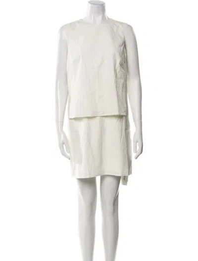Pre-owned Theory Crew Neck Mini Dress W/ Tags In Neutral