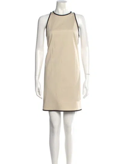 Pre-owned Theory Crew Neck Mini Dress W/ Tags In Neutral