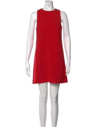 Pre-owned Theory Crew Neck Mini Dress W/ Tags In Red