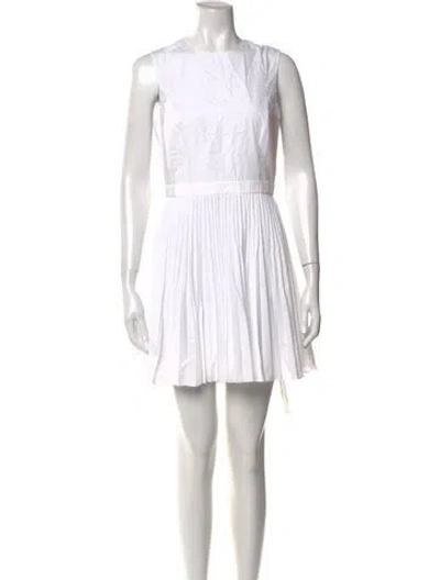 Pre-owned Theory Crew Neck Mini Dress W/ Tags In White