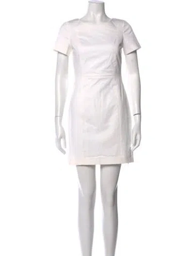 Pre-owned Theory Crew Neck Mini Dress In White