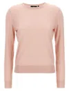 Theory 'round Neck Po' Knit Sweater In Pink