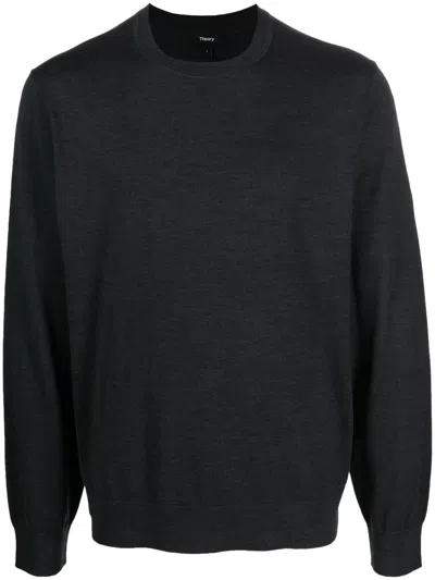 Theory Crew-neck Pullover Jumper In Grau