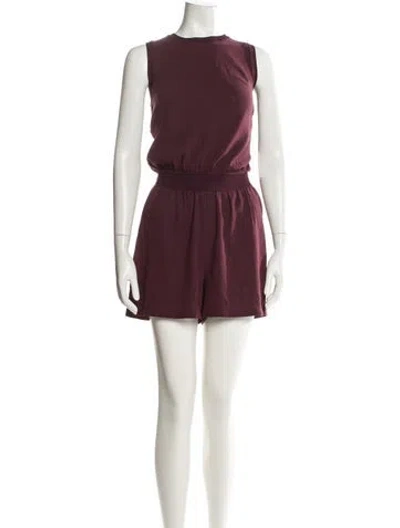 Pre-owned Theory Crew Neck Romper In Burgundy