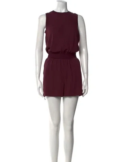 Pre-owned Theory Crew Neck Romper In Burgundy