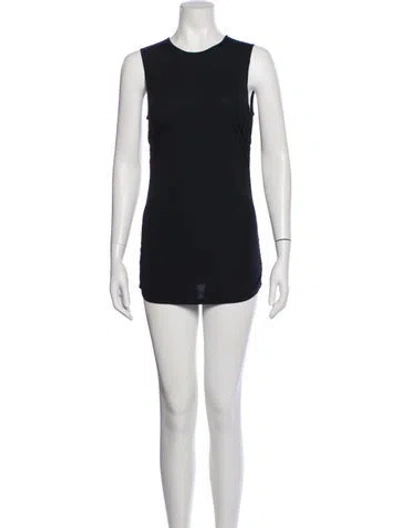 Pre-owned Theory Crew Neck Sleeveless Top In Black