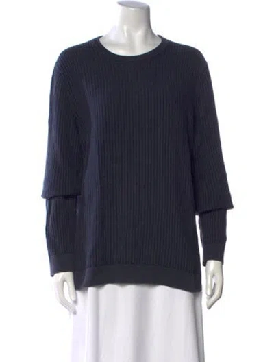 Pre-owned Theory Crew Neck Sweater In Blue