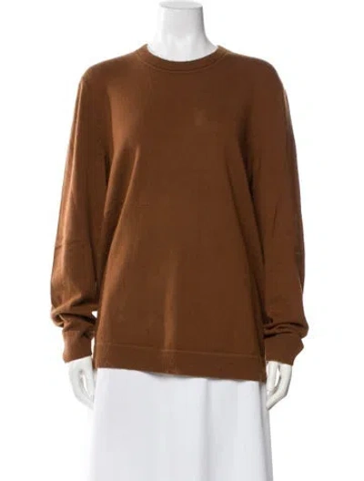 Pre-owned Theory Crew Neck Sweater In Brown