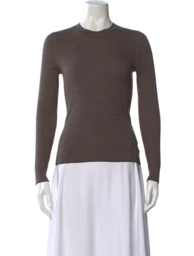 Pre-owned Theory Crew Neck Sweater In Brown