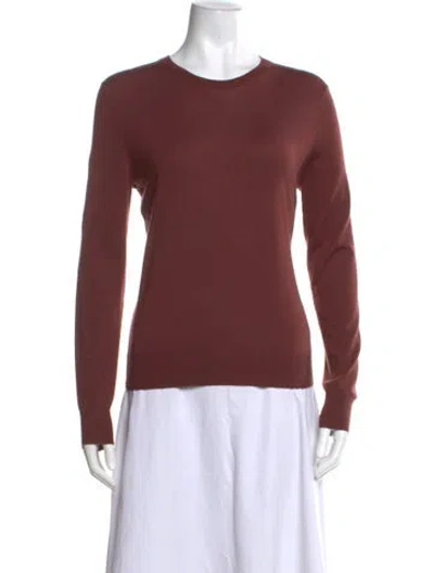 Pre-owned Theory Crew Neck Sweater In Burgundy