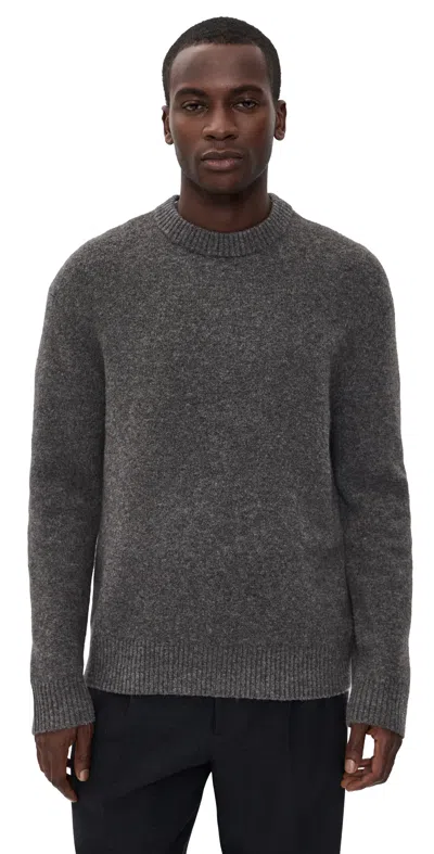 Theory Crew Neck Sweater Charcoal Melange In Gray