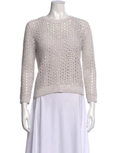 Pre-owned Theory Crew Neck Sweater In Neutral