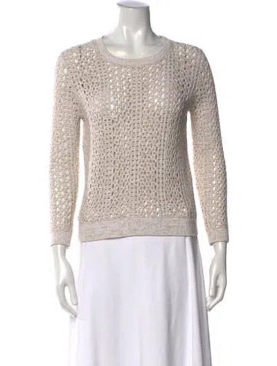 Pre-owned Theory Crew Neck Sweater In Neutral