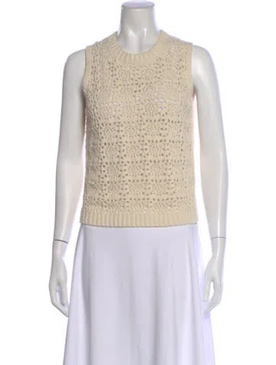 Pre-owned Theory Crew Neck Sweater In Neutrals