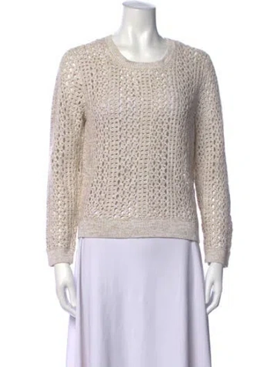 Pre-owned Theory Crew Neck Sweater In Neutrals