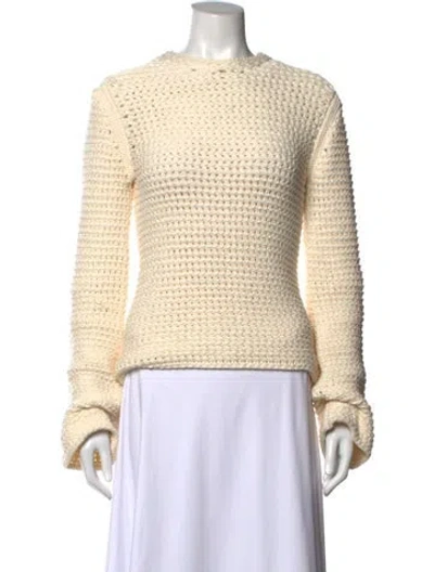 Pre-owned Theory Crew Neck Sweater In Neutrals