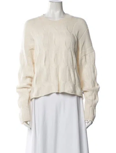 Pre-owned Theory Crew Neck Sweater In Neutrals